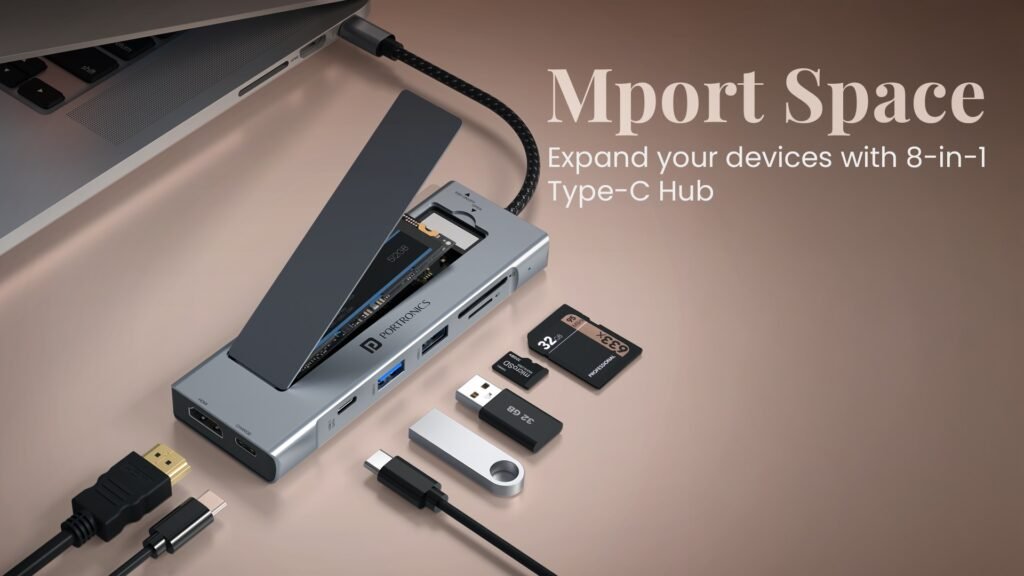 Portronics Launches Mport Space: 8-in-1 Type-C Hub with Built-In M.2 SSD Expansion for Seamless Productivity

